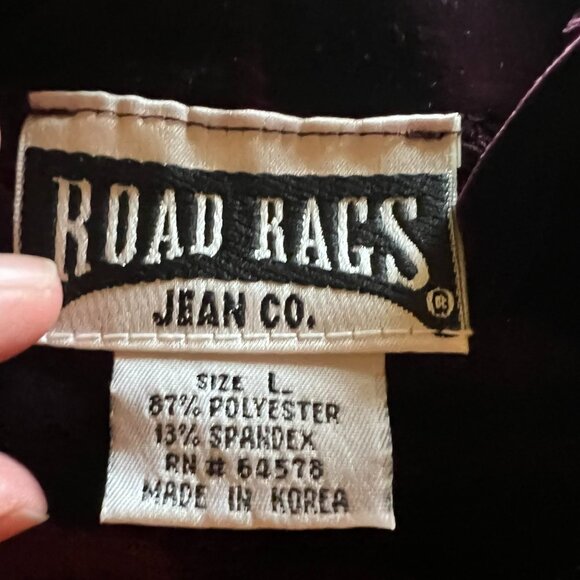 Road Rags Burgundy Velvet Mock Neck Turtleneck - Large - Picture 3 of 3